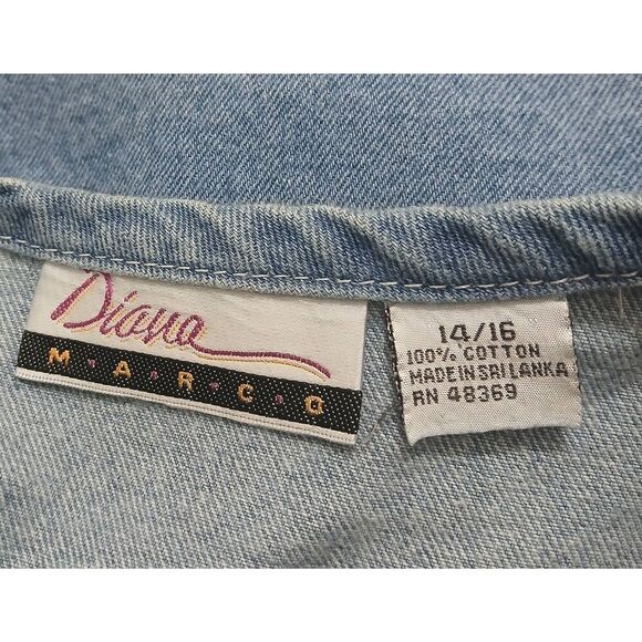 Vintage Diana marco womens xlarge denim vest - Picture 4 of 7